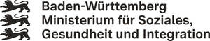 Das Bild zeigt das Logo des Ministeriums für Soziales, Gesundheit und Integration Baden-Württemberg mit drei stilisierten Löwen und dem schriftlichen Titel.